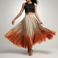Modern Fusion: Bold Colorism In A Fluid Ombre Skirt Dance