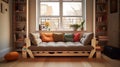 Modern Futon In London: A Stylish And Eco-friendly Couch With Modular Design Royalty Free Stock Photo