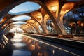 Modern future abstract airport. Modern interior