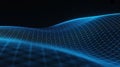 Abstract blue grid background with wavy surface for technology and science design concept Royalty Free Stock Photo