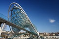 Modern futuristic Bridge of Peace over Mtkvari river,Tbilisi,Georgia Royalty Free Stock Photo