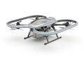Modern futuristic drone with sleek design and advanced technology isolated on white background Royalty Free Stock Photo