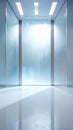 Modern Futuristic Elevator Interior With Frosted Glass And Bright Lighting Royalty Free Stock Photo