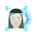 Modern futuristic face recognition system, biometric analize Royalty Free Stock Photo