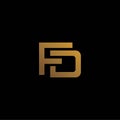 Modern and futuristic FD logo design