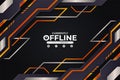 Modern Futuristic Gaming Banner Currently Offline Diagonal Metallic Orange and Dark Grey Background