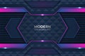 Modern Futuristic Hexagon Purple and Pink Glow in The Dark Background