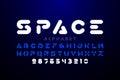 Modern futuristic hi-tech style font