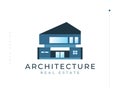 Modern and Futuristic House Logo Design for Real Estate Business Brand. Abstract Building Architecture Logo