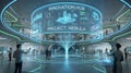 Futuristic Innovation Hub with Advanced Holographic Interface Royalty Free Stock Photo