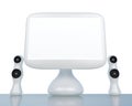 Modern, futuristic LCD computer monitor isolated Royalty Free Stock Photo