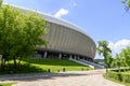 Modern futuristic minimalist sports and events stadium