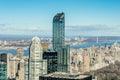 Modern and Futuristic Skyscrapers, Towers and Hudson River in Manhattan, New York City, USA