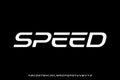 Contemporary futuristic slant display font vector