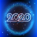 Modern futuristic technology template for 2020. New year 2020 in style HUD,GUI, UX. Futuristic background for your Royalty Free Stock Photo