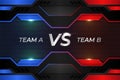 Modern Futuristic Versus Sports Match Battle Competition Shiny Red and Blue on Dark Background