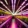 Modern futurustic high tech vertical farm using hydroponics