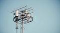 Modern 5G Cellular Tower Antenna with Blue Sky Royalty Free Stock Photo