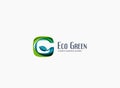 Modern G letter, green eco concept company logo