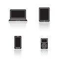 Modern gadgets drop shadow icons set Royalty Free Stock Photo