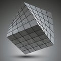 Modern galvanized stylish 3d construction created from squares,