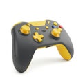 Modern gaming controller in black and yellow isolated on transparent background Royalty Free Stock Photo