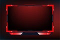 Modern gaming overlay and screen panel vector design with red color. Live streaming overlay design on a dark background. Broadcast Royalty Free Stock Photo