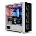 Modern gaming pc case with vibrant rgb lighting and multiple cooling fans Royalty Free Stock Photo