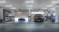 Modern garage interior. Royalty Free Stock Photo