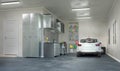 Modern garage interior.