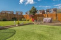 Modern Garden Designed and landscaped with newly Constructed Materials and taken in Afternoon Light Royalty Free Stock Photo