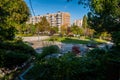 Modern Garden Prof. Caldeira Cabral outside metro station of Telheiras, Lumiar - Lisbon, Portugal Royalty Free Stock Photo