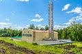 modern gas boiler house on the edge of the forest heats a residential area with low greenhouse gas emissions Royalty Free Stock Photo