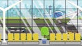 Modern generic airport, airfield view illustration