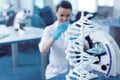 Selective focus of a DNA model Royalty Free Stock Photo