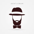 Modern gentleman. Hipster beard man. Vector Royalty Free Stock Photo