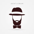 Modern gentleman. Hipster beard man. Vector Royalty Free Stock Photo