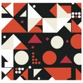 Modern geometric abstract background in red, black and white colors
