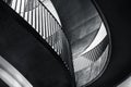 Modern geometric abstraction with soft lines and curves. Black and white photo