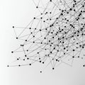 Modern geometric art: abstract network featuring intricate interconnected patterns on minimalist background