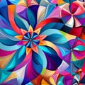 Modern Geometric Art Pattern - Vibrant Colors, Sharp and Precise Design Royalty Free Stock Photo