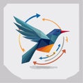 Modern Geometric Bird Symbolizing Flow Royalty Free Stock Photo
