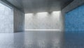 Modern and geometric concrete architecture interior