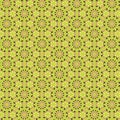 Geometric triangular, acute-angled, polygonal, sharp-shaped fabric pattern on an olive-green background