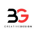 Modern geometric initial BG logo design vector illustration