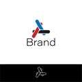 Modern Geometric Letter A Triangle Knot Logo for Tech Brands Royalty Free Stock Photo