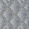 Modern geometric ornamental vector seamless pattern. Light grey Royalty Free Stock Photo