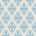 Vintage wallpaper. Modern geometric pattern, inspired by old wallpapers. Nice retro colors - grey beige and calm blue.