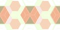 Modern Geometric Pattern with Interlocking Hexagons and Diamond Shapes in Soft Pastel Color Palette Royalty Free Stock Photo