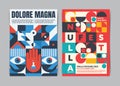 Modern Geometric Posters template. Vector illustration Royalty Free Stock Photo